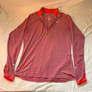 Nike Women’s Red Dri-FIT Running Shirt Size Large w/Thumbholes